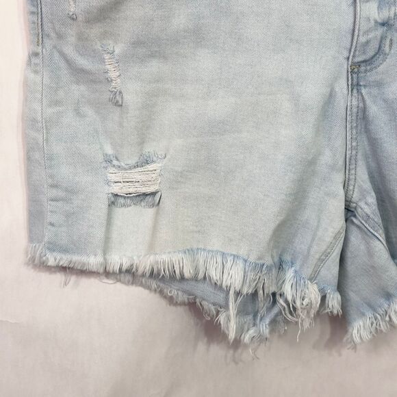 Glitzy Girlz Plus Size 26 Denim Shorts Light Blue Distressed Cut Off Frayed 1554 - Picture 5 of 13